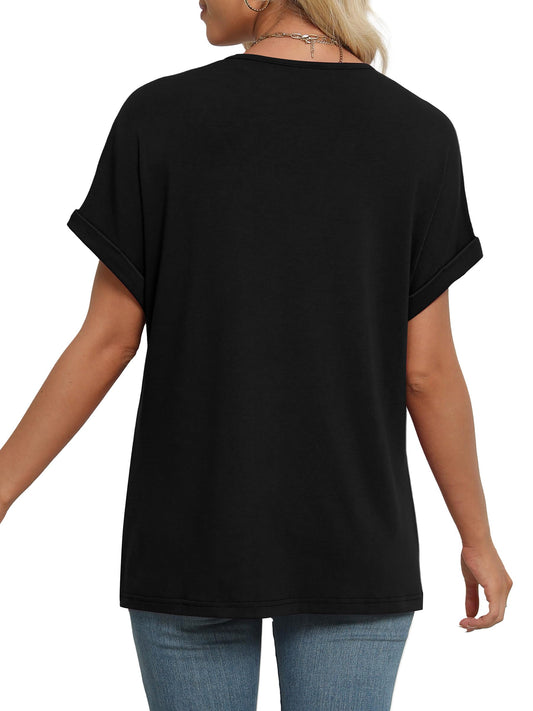 WIHOLL Womens Tops Shirts Summer Outfits 2025 Fashion Trendy Spring Dressy Casual Beach Vacation Clothes Workout Black XL