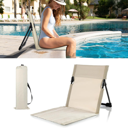 GFYYBKJ Foldable Seat for Poolside Chairs, Portable Outdoor Poolside Chairs for Edge of Pool, Beach Chair, SwimmingPool Accessories, Pool Seats for Edge, Provides Back Support